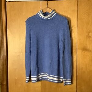 Talbot’s blue with white stripes turtleneck sweater, size medium